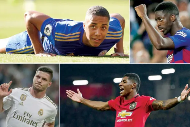 عثمان ديمبيلي  - يوري تيليمانس  -  ماركوس راشفورد - لوكا يوفيتش