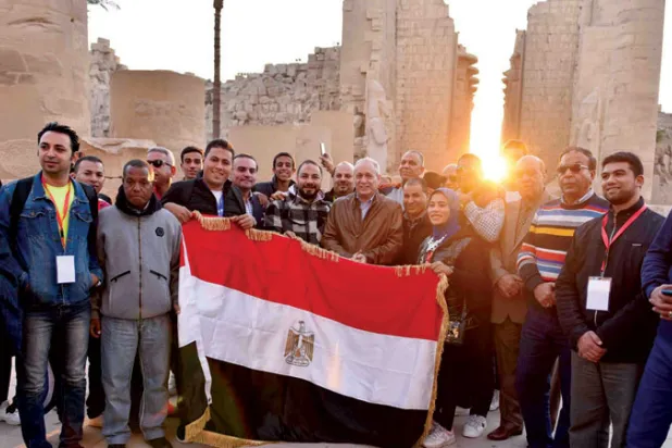 احتفالات مصرية بتعامد الشمس على «قدس الأقداس آمون» في الأقصر