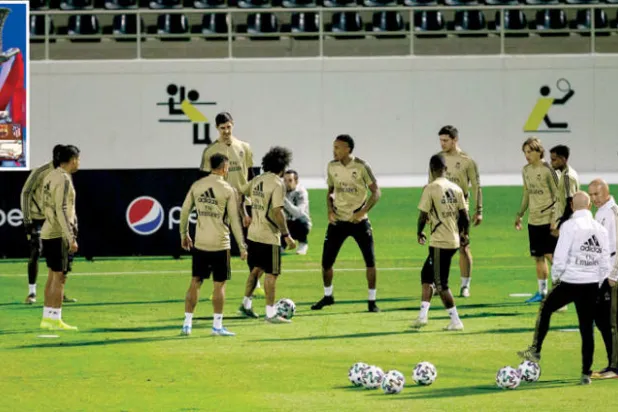 جانب من تدريبات ريـال مدريد أمس (تصوير: ريـال مدريد) - كأس السوبر الإسبانية (أ.ف.ب)