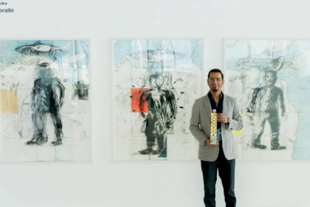 العمل الفائز بجائزة الدانة للفنان جعفر العريبي (الشرق الأوسط)