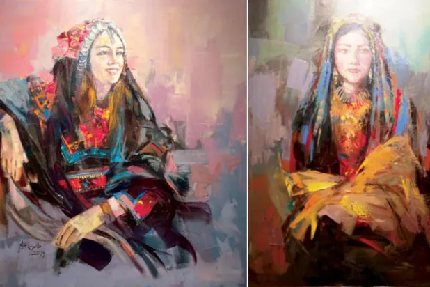 من لوحات الفنان طاهر عبد العظيم   -  نساء طاهر يظهرن قويات ومقبلات على الحياة في اللوحات