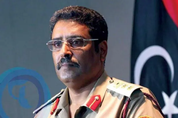 قومی فوج کے ترجمان احمد المسماری کو دیکھا جا سکتا ہے 