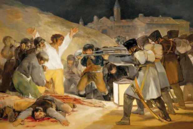 لوحة «الثالث من مايو» لغوياً ومشهد اغتيال حقيقي لناشط كربلائي