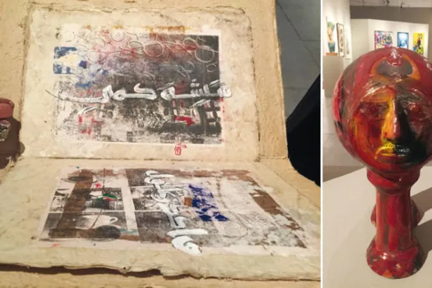 من أعمال معرض «الأجندة» في مكتبة الإسكندرية