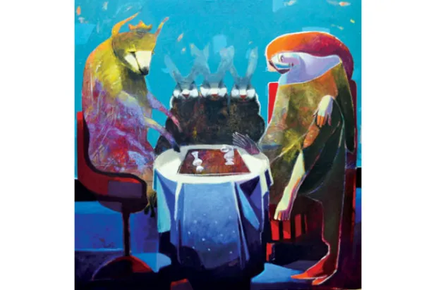 لعبة شطرنج تجمع طرفي النزاع، البشر والحيوانات (الشرق الأوسط)