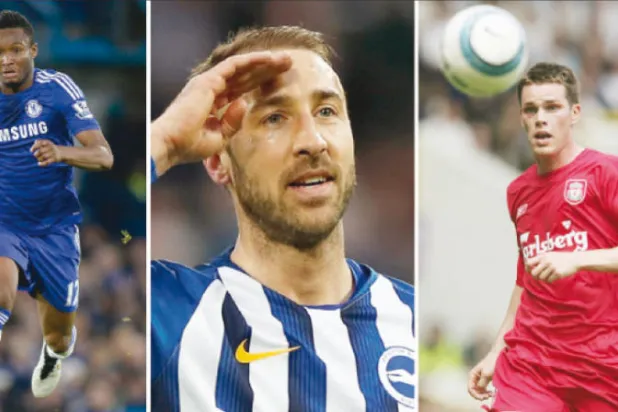 من اليمين إلى اليسار: ستيف فينان (ليفربول) وغلين موراي (برايتون) وجون أوبي ميكيل (تشيلسي) (رويترز/ غيتي)