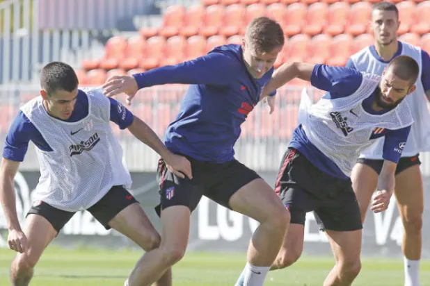 لاعبو أتلتيكو مدريد يستعدون لاستئناف النشاط الكروي (إ.ب.أ)