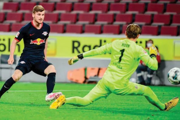 فيرنر يهز شباك كولن في المرحلة التاسعة والعشرين من الدوري الألماني (غيتي)