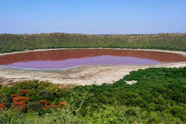 تحوّل بحيرة هندية إلى اللون الوردي
