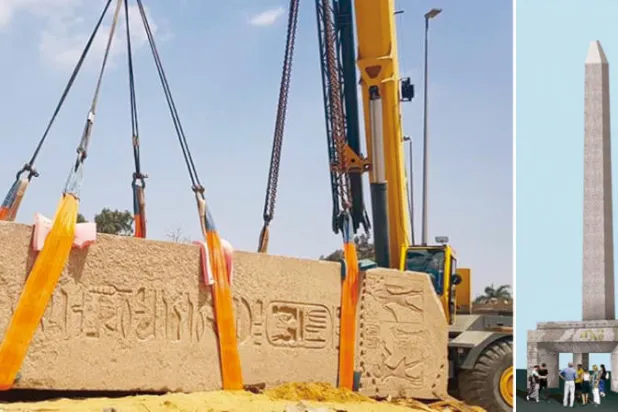 «المسلة المعلقة» في مصر لإبراز «خرطوش رمسيس الثاني»