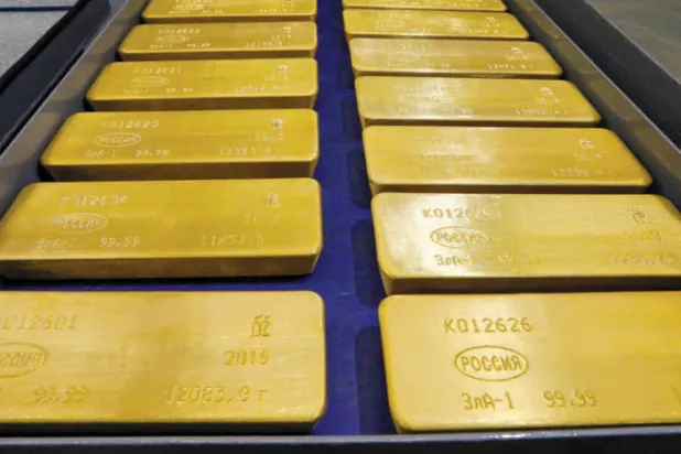 صادرات الذهب تحقق إيرادات أعلى من الغاز للمرة الأولى في تاريخ روسيا