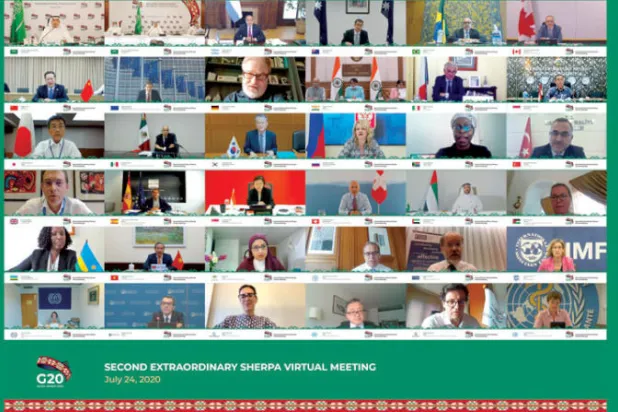 ممثلو قادة «العشرين» في اجتماع استثنائي مؤخراً (الشرق الأوسط) 