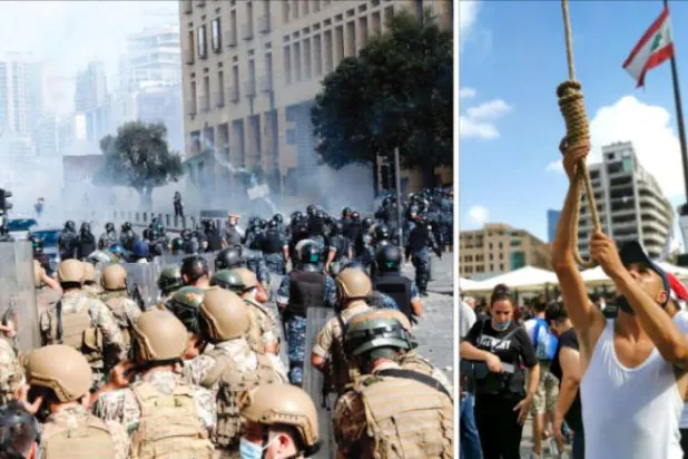ناراض بیروت میں سولی دینے کے اشارے اور جھڑپیں اور استعفی دینے کا سلسلہ شروع