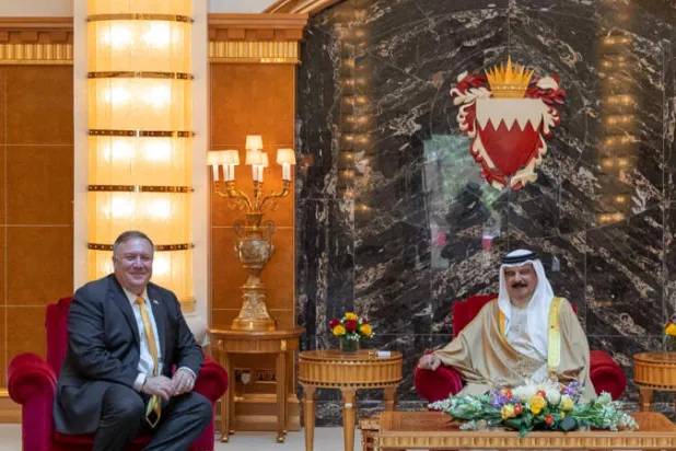 البحرين تؤكد لبومبيو ضرورة قيام دولة فلسطينية لتحقيق السلام