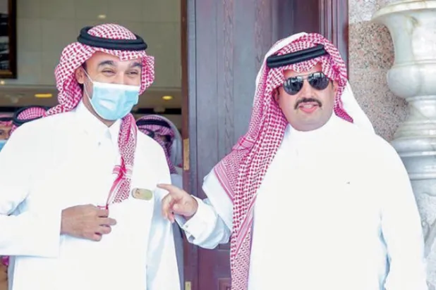 الأمير تركي بن طلال خلال لقاء وزير الرياضة (الشرق الأوسط)