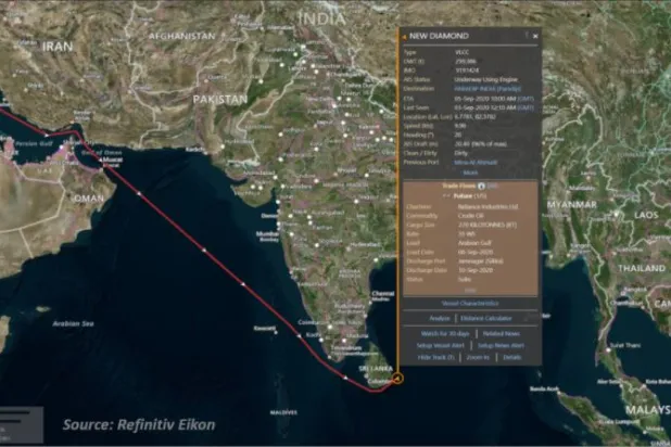 اندلاع حريق بناقلة نفط قبالة ساحل سريلانكا وإنقاذ أغلبية طاقمها