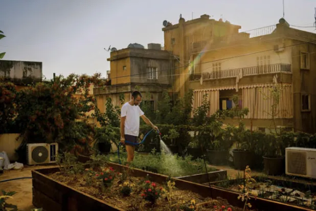 المخرج ميشال زرازير حوّل سقف منزله في أنطلياس إلى حديقة لزراعة المحاصيل الغذائية