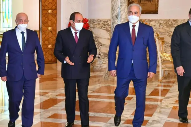 Mısır Cumhurbaşkanı Sisi, Libya'nın doğusundaki iki ana aktörü Kahire’de ağırladı
