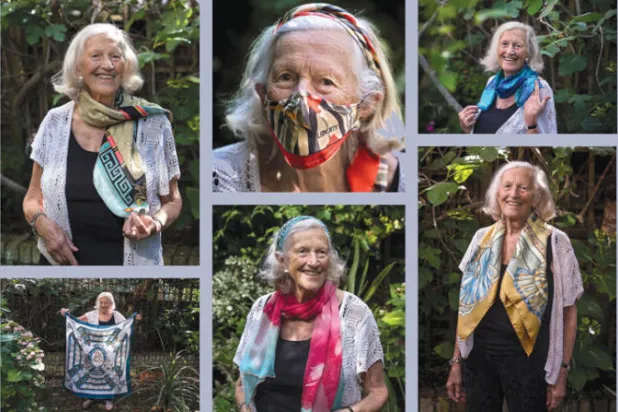 في عمر 86... بريطانية تغزل من أوشحتها ذكريات ومدونة