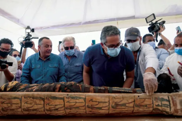 اكتشاف 59 تابوتاً من عصر الأسرة الـ 26 الفرعونية