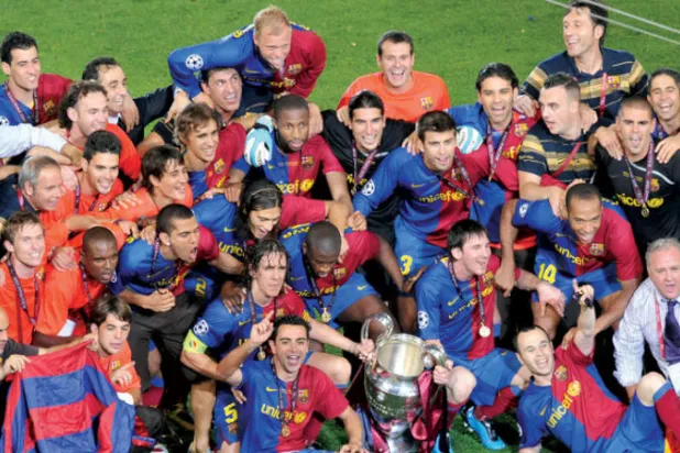 في عام 2009 فاز برشلونة بلقب دوري أبطال أوروبا على حساب مانشستر يونايتد (غيتي)