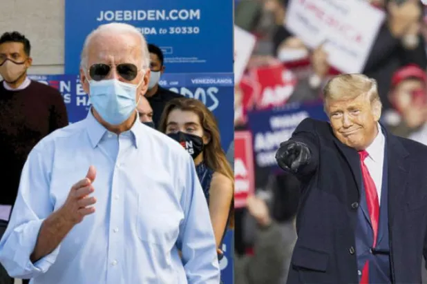 ٹرمپ اور بائیڈن ووٹ دئے جانے کی شام سینسیٹیو ریاستوں میں جلسے کررہے ہیں 