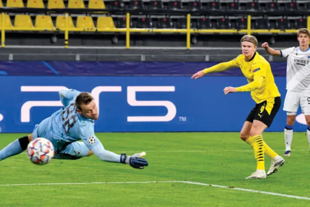 هالاند أصبح هداف دورتموند الأول والفريق دونه بلا أنياب (أ.ب)