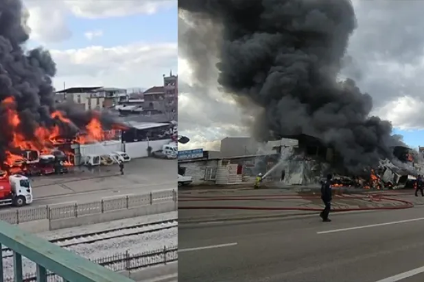 Bursa'da büyük yangın...Dumanlar gökyüzünü kapladı