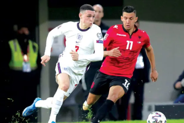 فودين قدّم مستوى متميزاً مع منتخب إنجلترا في تصفيات كأس العالم (رويترز)