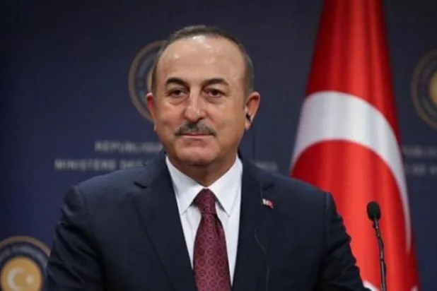  ترکی کے وزیر خارجہ مولود جاويش اوغلو کو دیکھا جا سکتا ہے