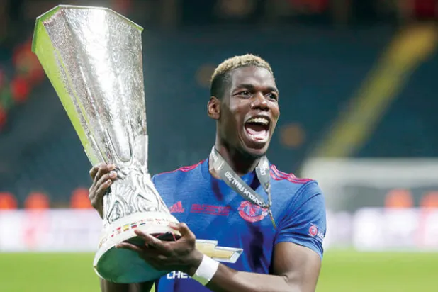 بوغبا وكأس الدوري الأوروبي عام 2017 (غيتي)