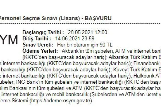 2021 KPPS başvuru üceti belli oldu