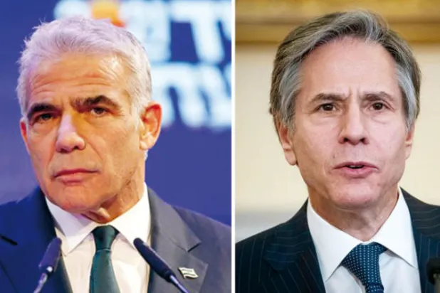 بلينكن ولبيد يتفقان على تحسين العلاقات الإسرائيلية ـ الفلسطينية