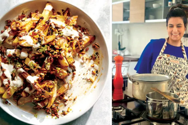 نور مراد في مطبخها بلندن - مراد تبتكر الأطباق التي تحمل عبق الشرق الأوسط بقالب غربي 