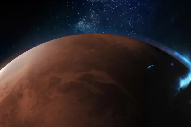 صور الشفق المريخي التي التقطها مشروع مسبار الأمل الإماراتي (الشرق الأوسط)