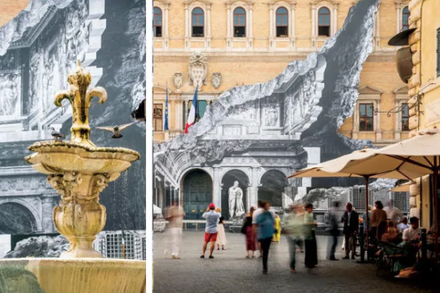 خدعة للعين تحوّل واجهة سفارة في روما إلى عمل فني