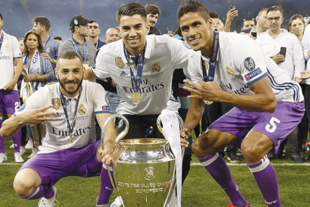 فاران (يمين) وريال مدريد وكأس دوري ابطال اوروبا 2017 (غيتي)