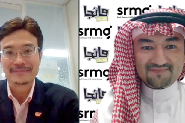 الدكتور عصام بخاري رئيس تحرير «مانجا العربية» وماسايوكي أوياجي