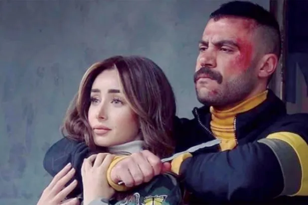هنا الزاهد في لقطة من مسلسل النمر مع محمد إمام