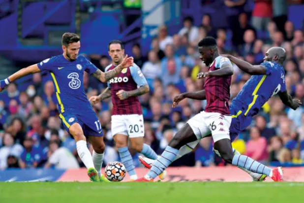 ساؤول في أول مشاركة مع تشيلسي أمام أستون فيلا (رويترز)