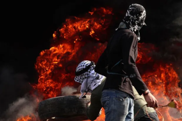 احتجاجات الفلسطينيين ضد الاستيطان في الضفة الغربية أمس (أ.ف.ب)
