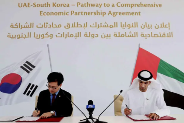 أبوظبي وسيول تشرعان في محادثات للشراكة الاقتصادية الشاملة