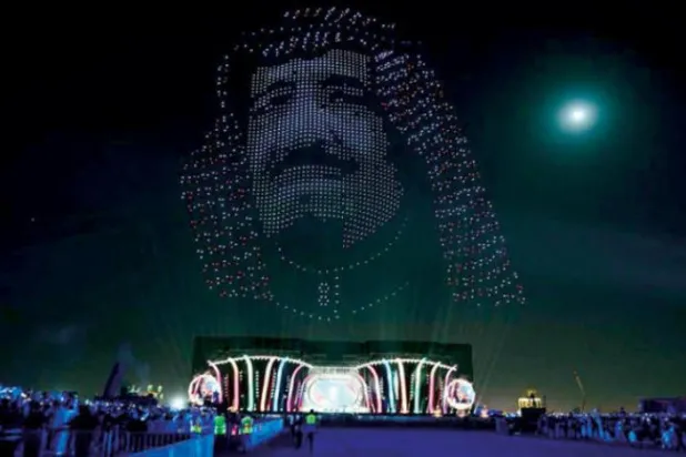 Kral Selman'ın dronelarla yapılan silueti 