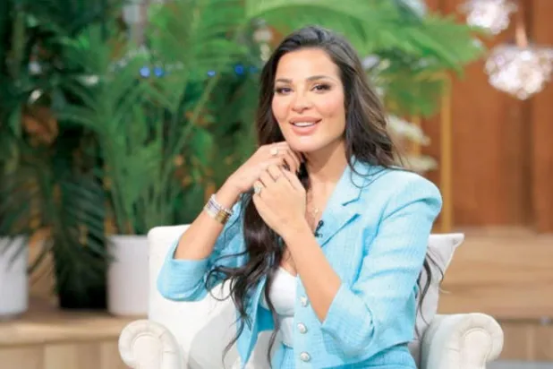 نادين نجيم خلال تسجيل الحلقة