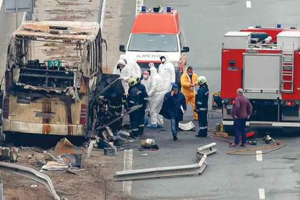 عشرات القتلى بحادث حافلة في بلغاريا