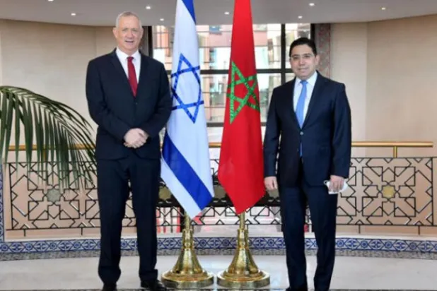 Dün Rabat’ta Fas Dışişleri Bakanı Nasır Burita ve İsrail Savunma Bakanı Benny Gantz (Fas Dışişleri Bakanlığı)