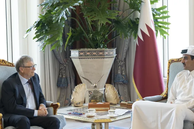 Teknoloji şirketi Microsoft'un kurucusu Bill Gates, Katar'da