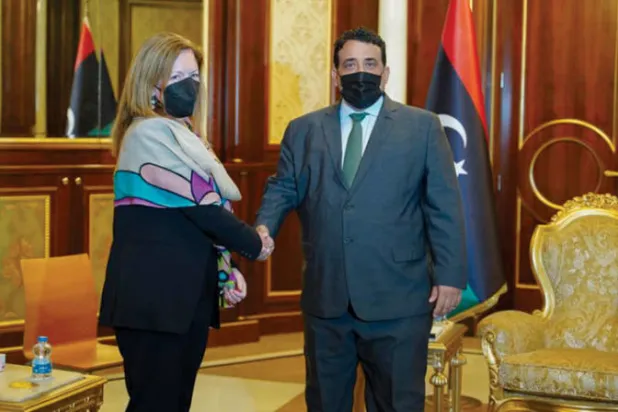المنفي يؤكد لوليامز حرصه على إجراء الانتخابات الليبية