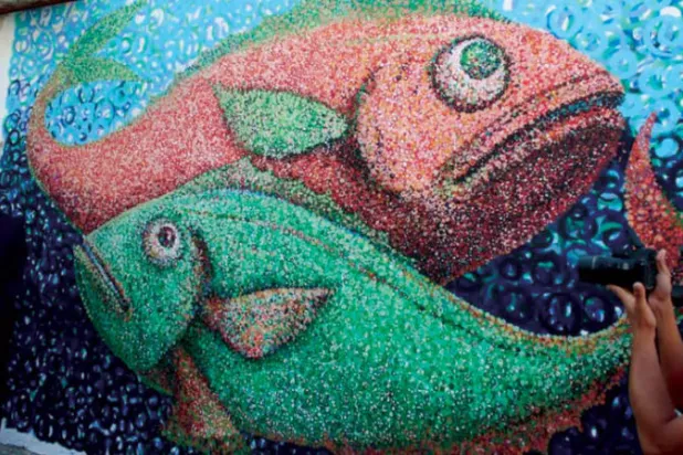 جدارية الفنان المغربي حسن الشركي في أصيلة