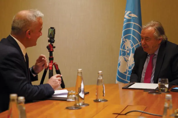 Guterres to Asharq Al-Awsat: Hezbollah Must Transform into Political Party Like Others in Lebanon